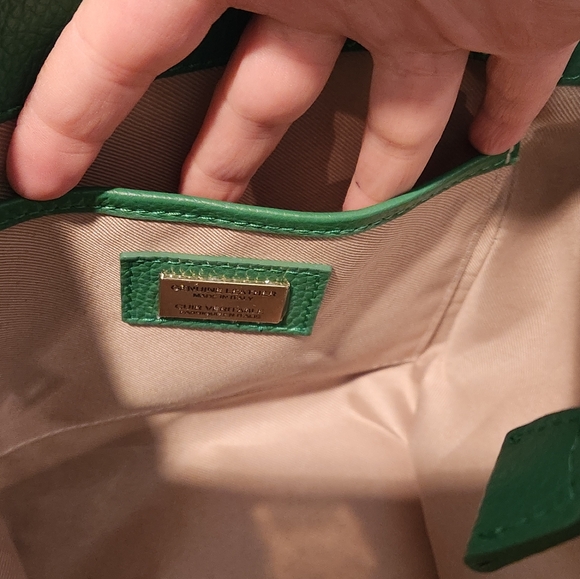 VIOLA CASTELLANI Italian Leather Handbag Tote Green Womens NWT - Picture 11 of 15